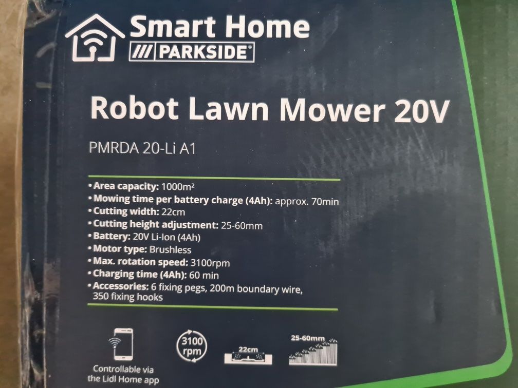 Robot koszący Parkside 1000m2 wifi aplikacja