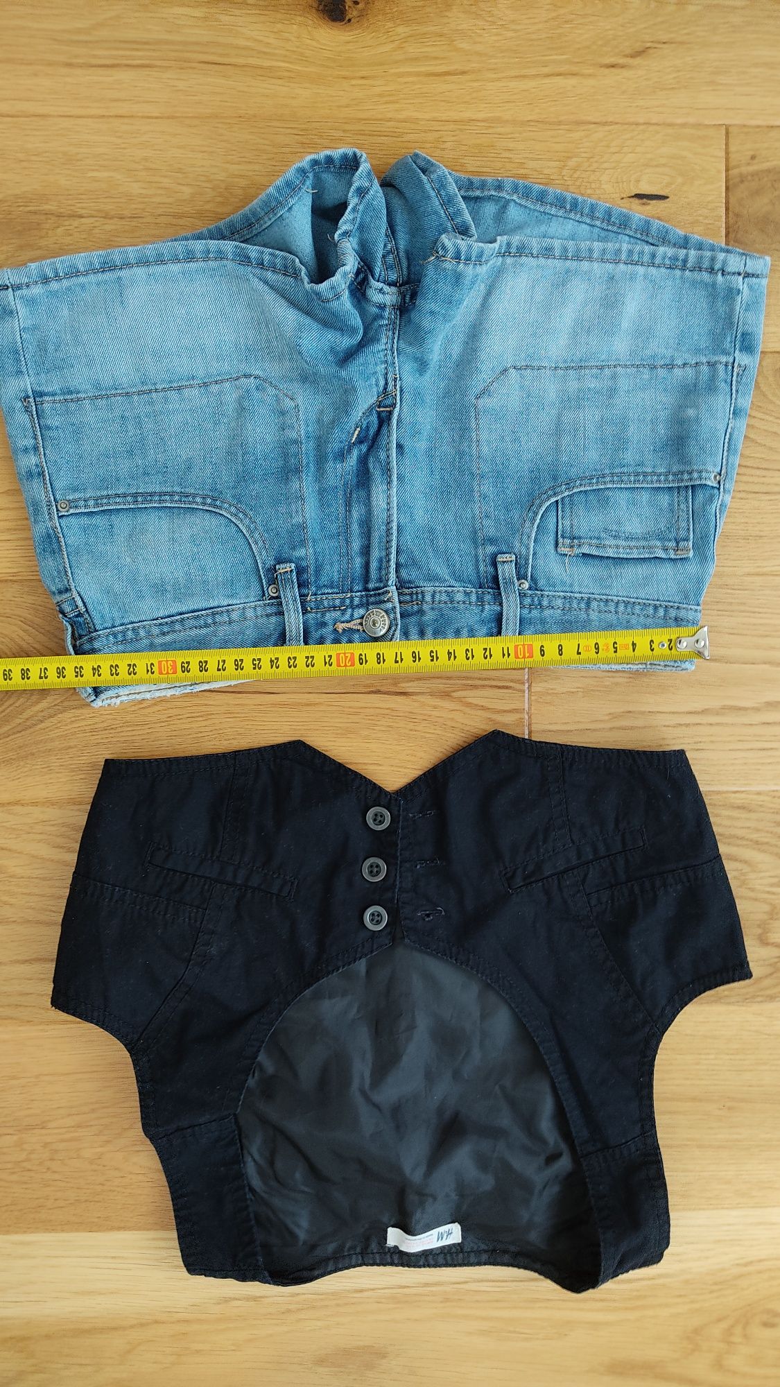 Zestaw wiosenny: shorty jeansowe i kamizelka, U&M, 158
