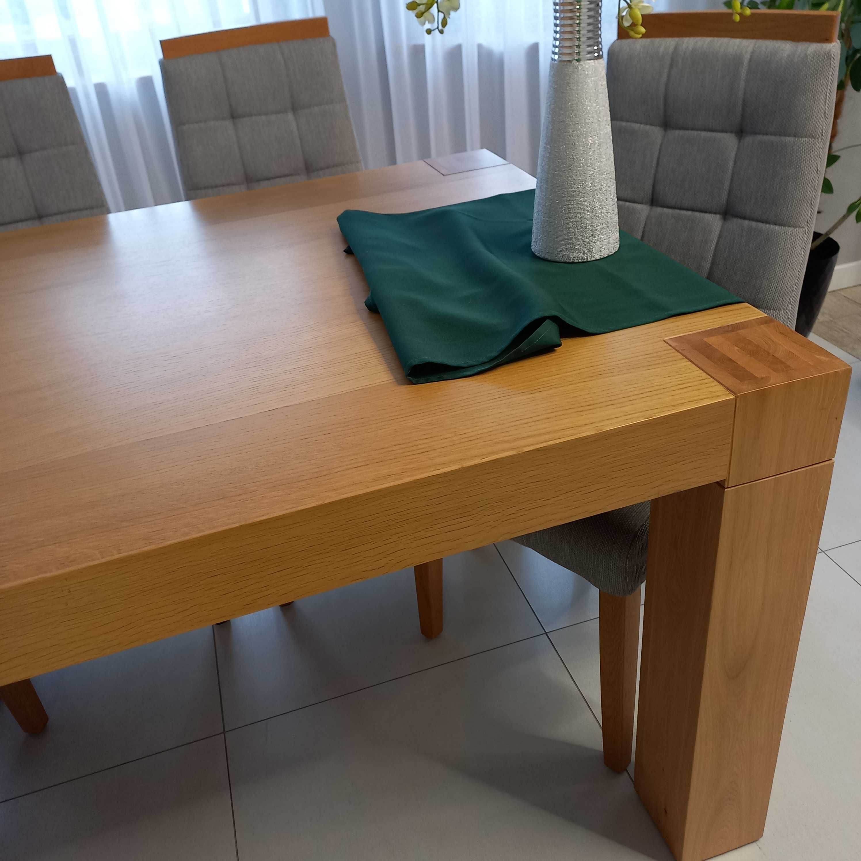 Dębowy loftowy stół na sześć osób cały z drewna loft
