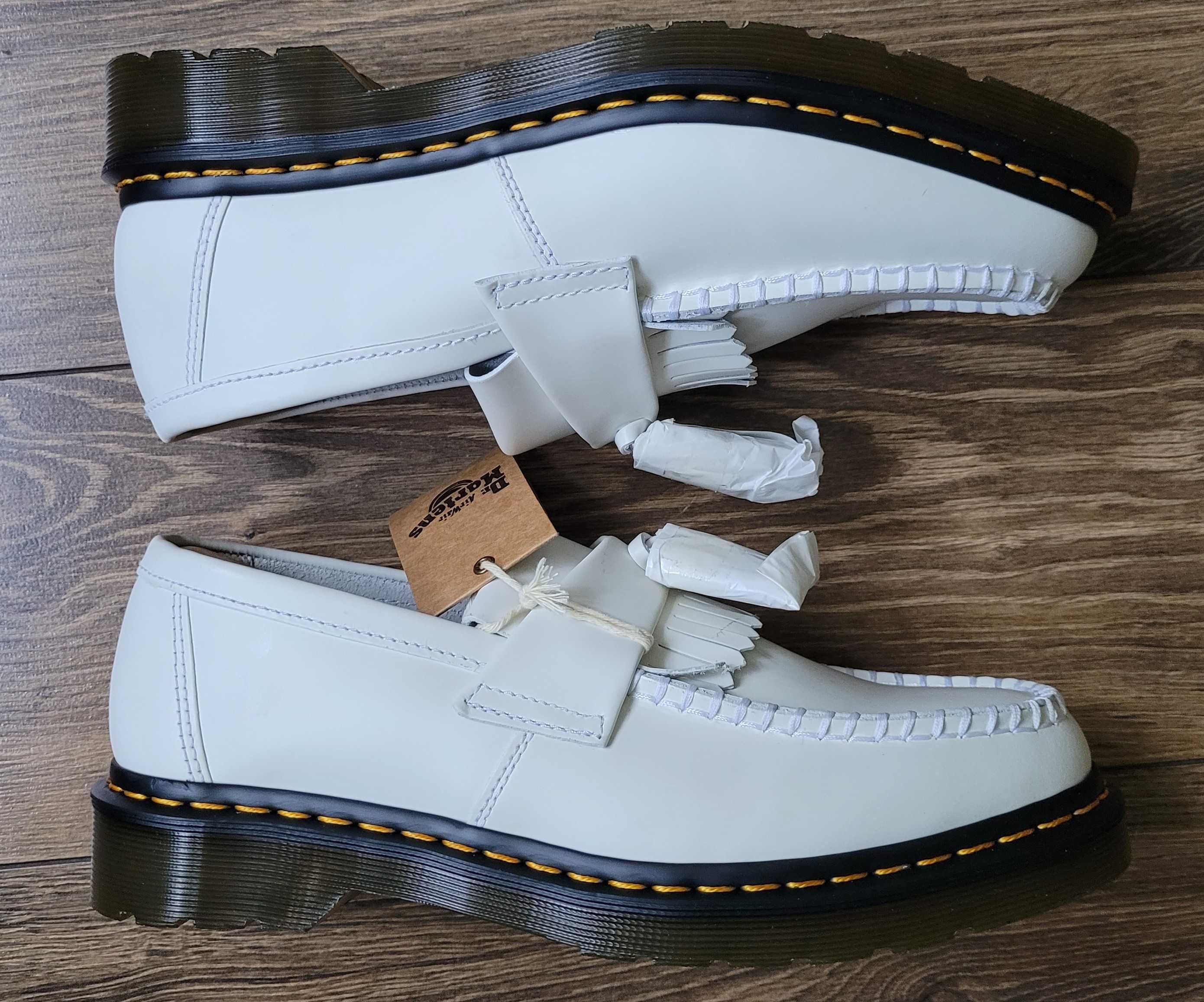 buty Dr. Martens Adrian EU 42 UK 8 białe skórzane White NOWE