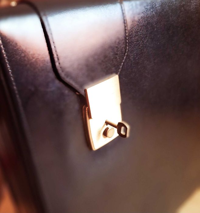 Teczka,walizka skórzana  dwustronna vintage