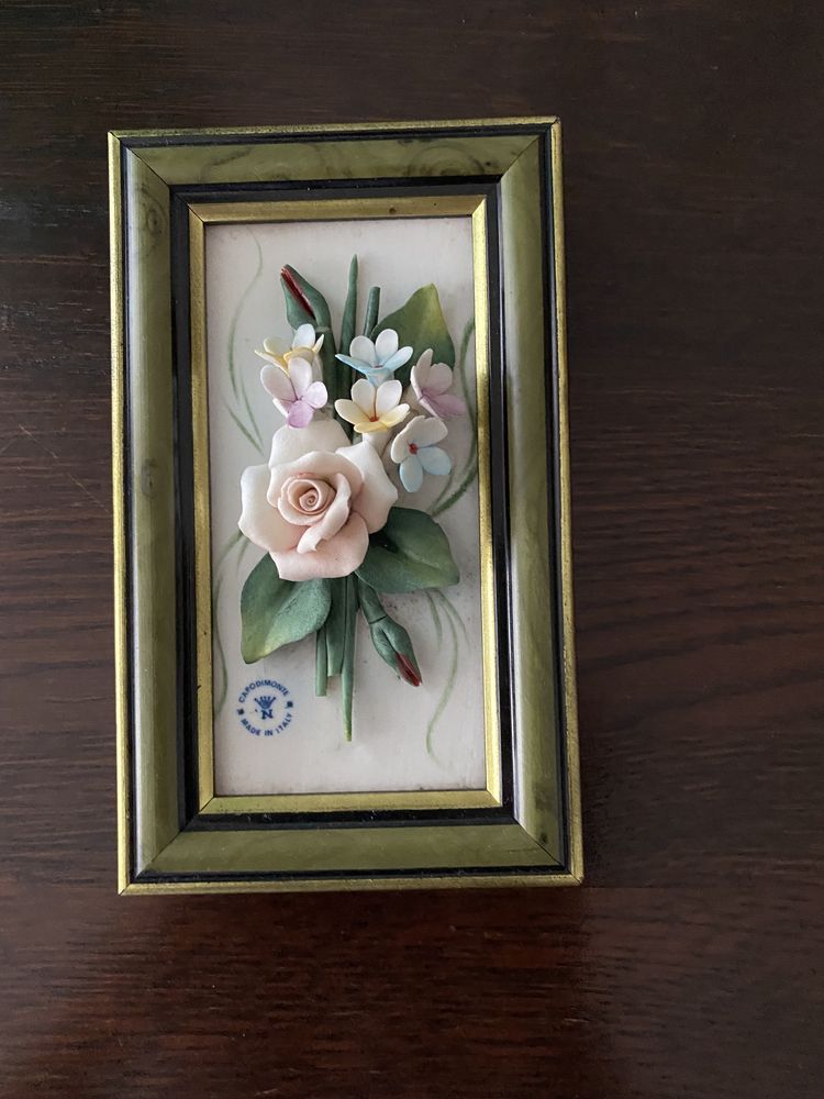 Quadro flores porcelana