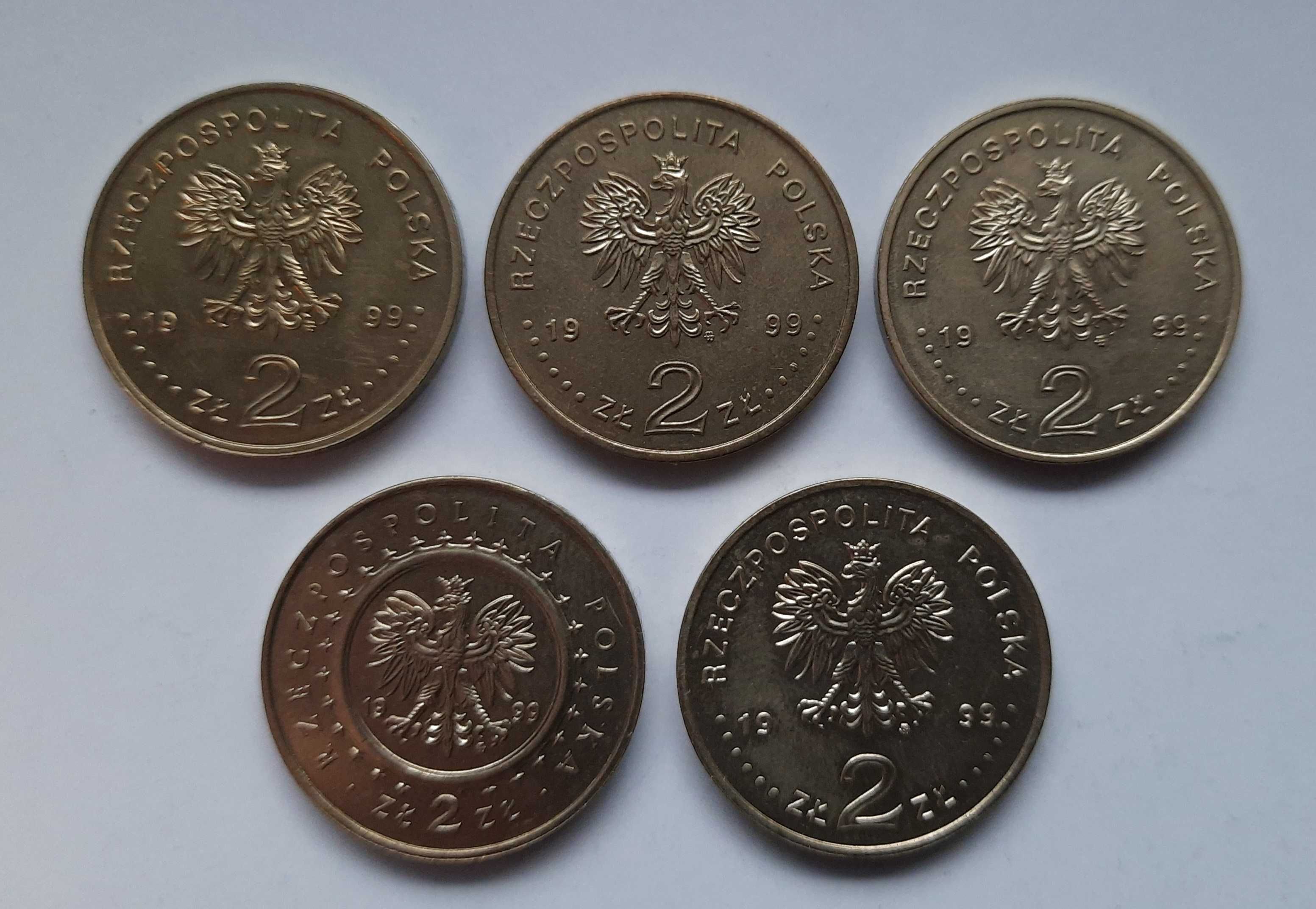 2zł GN 1999r. - zestaw 5 monet