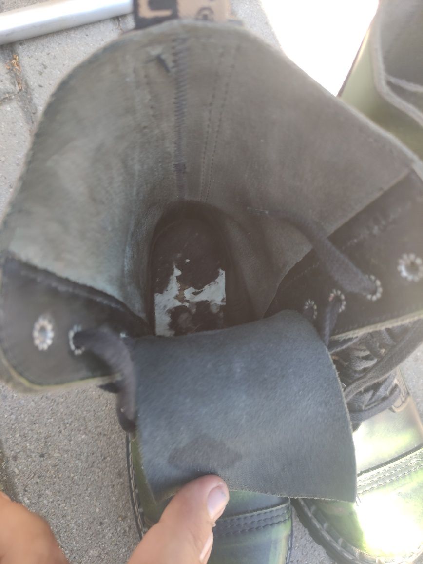 Steel glany sznurowane na 10 dziurek,zielone 37