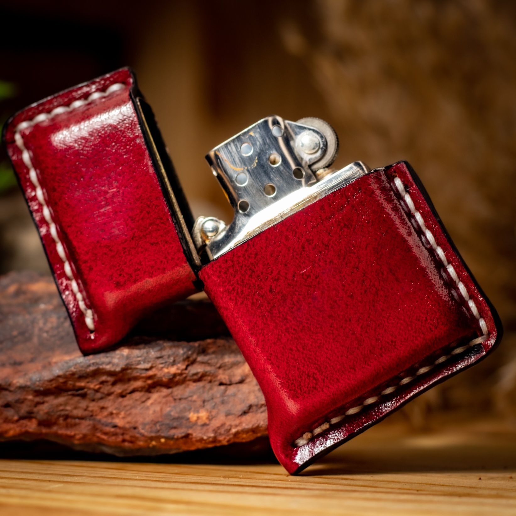 Чехол для зажигалки бензиновой Zippo,кейс,кожаный футляр ручная работа