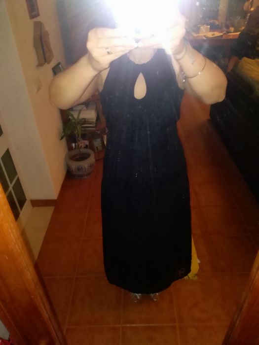 Vestido preto cerimónia de confecção