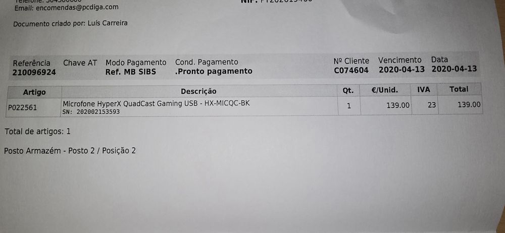 Microfone HyperX QuadCast Gaming (vermelho)