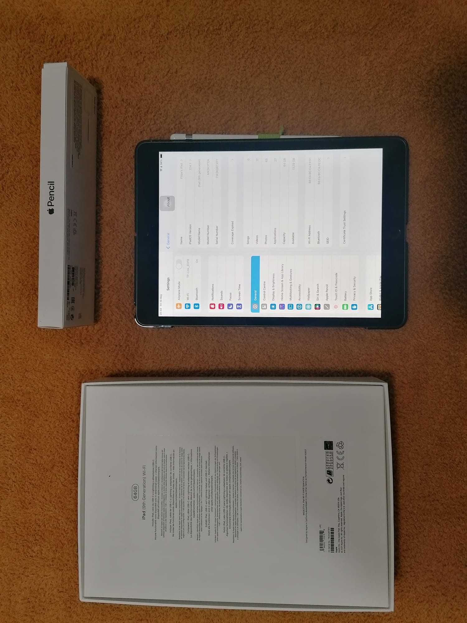 Apple iPad (10,2", Wi-Fi, 64 GB) - Cinza (9ª geração) c/ Apple Pencil