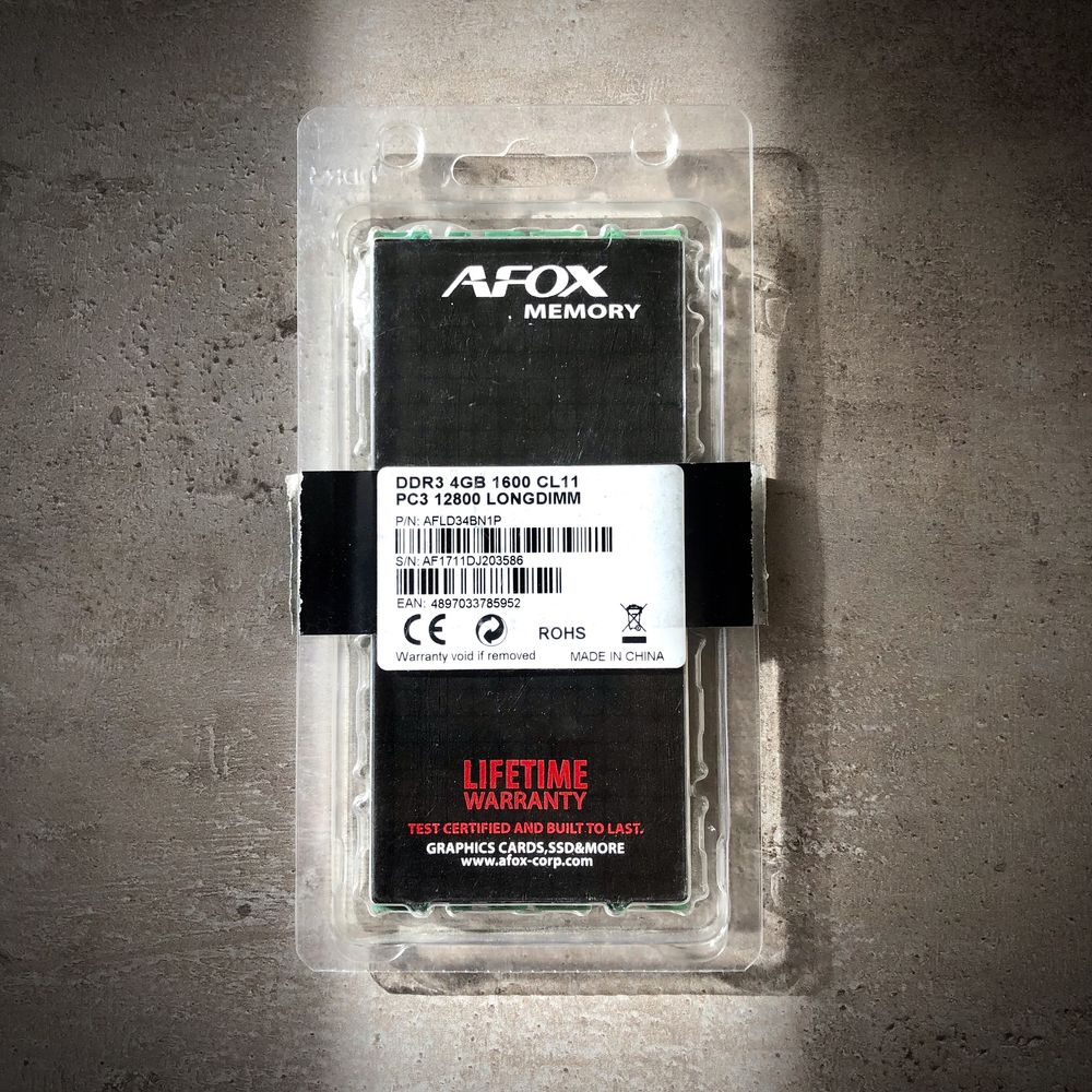 Afox DDR3 8gb (2x4gb) 1600