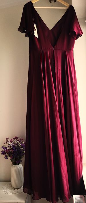 Nowa suknia sukienka TH&TH bridesmaid XLdla druhny, świadkowej bordowa