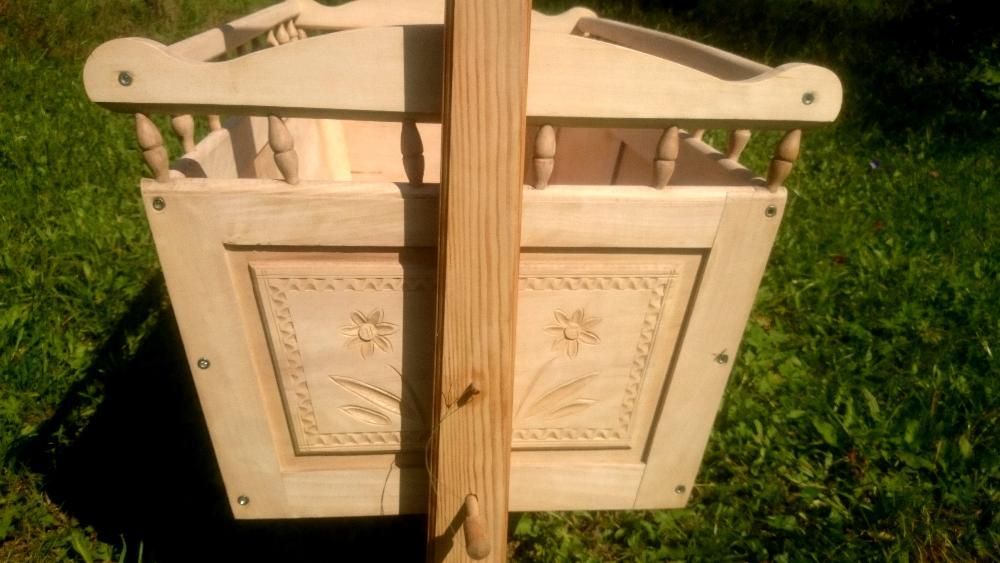 KOŁYSKA ŁÓŻECZKO ekskluzywne ciche rzeźbione HAND MADE - OKAZJA