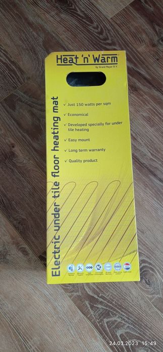 Тепла підлога мат 1м2 Grand Meyer нагрівальний кабель, теплый пол