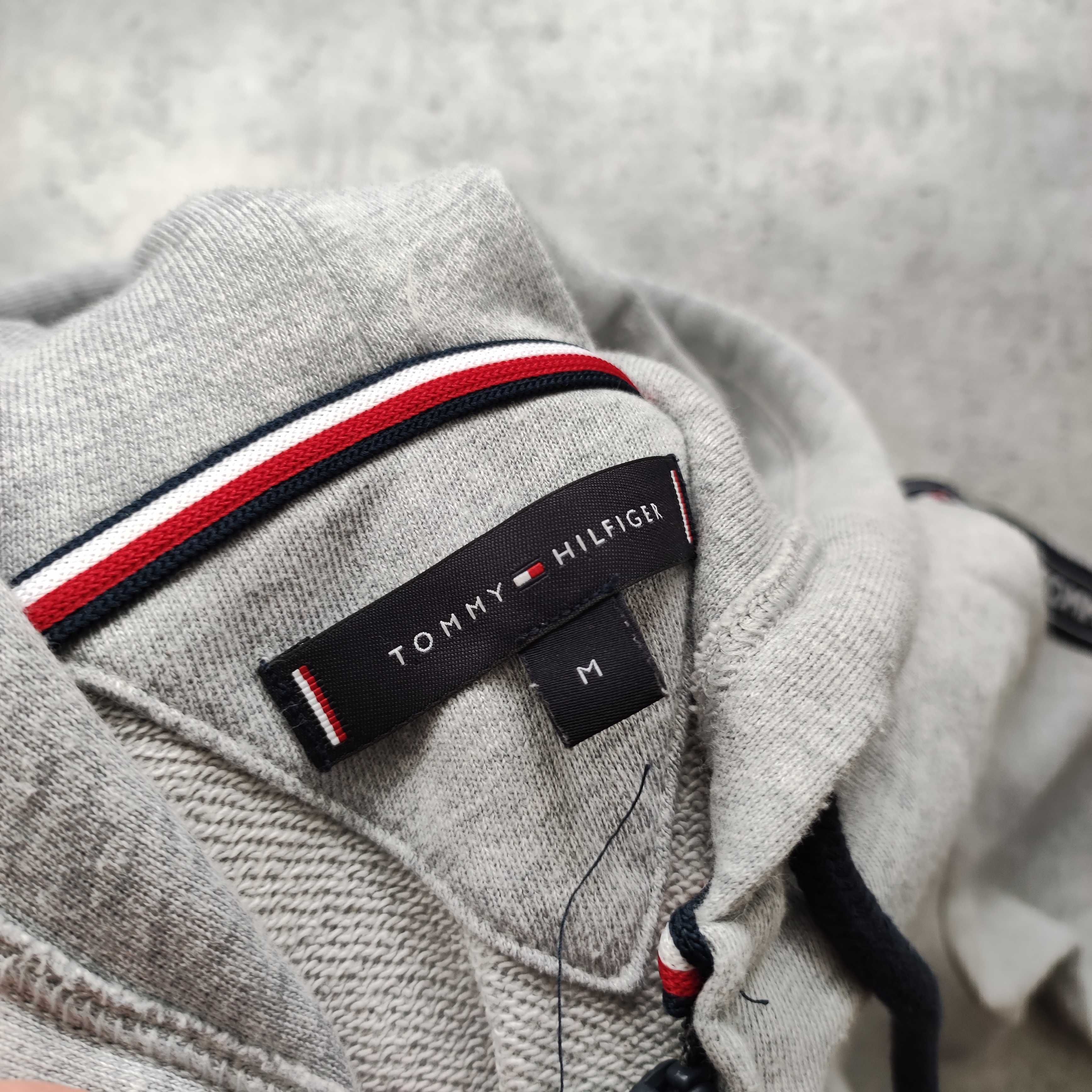 MĘSKA Bluza Rozpinana z Kapturem Hoodie Tommy Hilfiger Lampas Logo