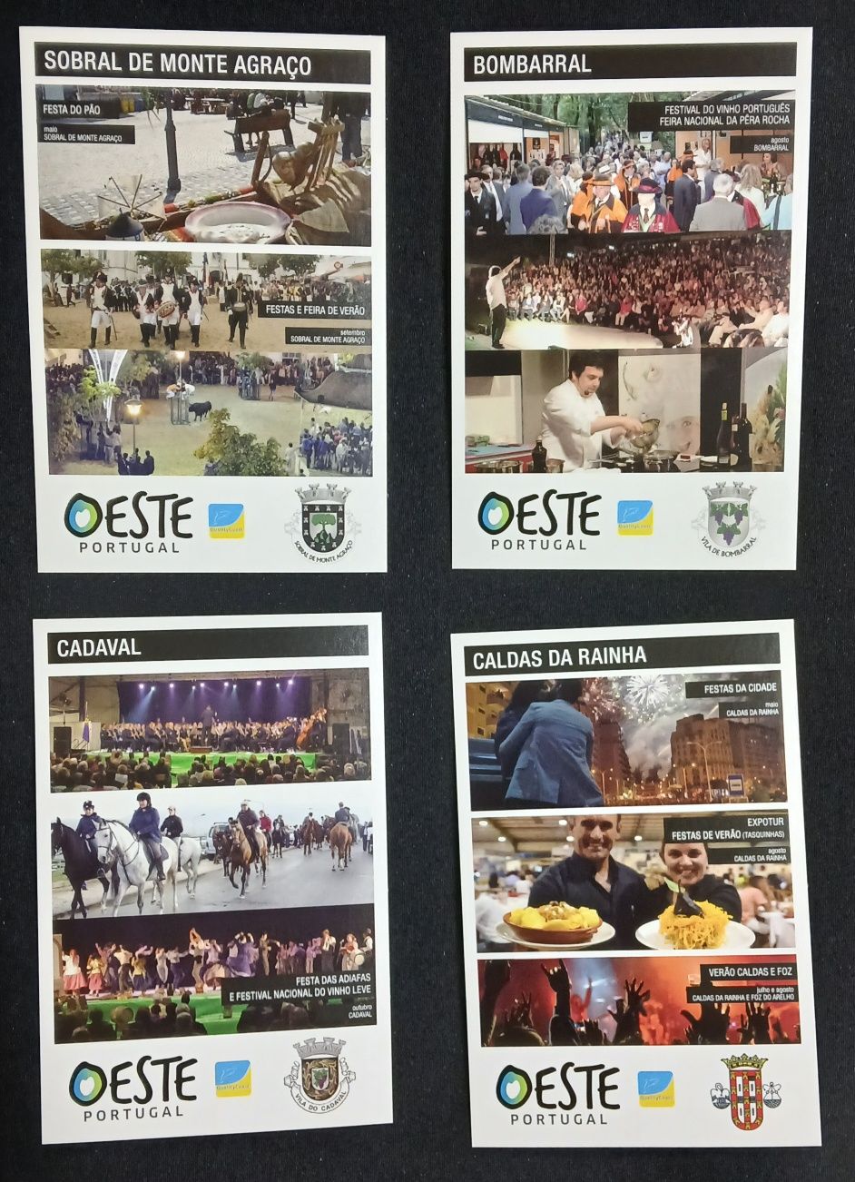 Conjunto de Postais da região do Oeste