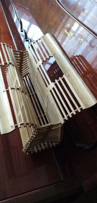 Wyprzedaz!Skarby PRLu. Torebka drewniana,koszyk.