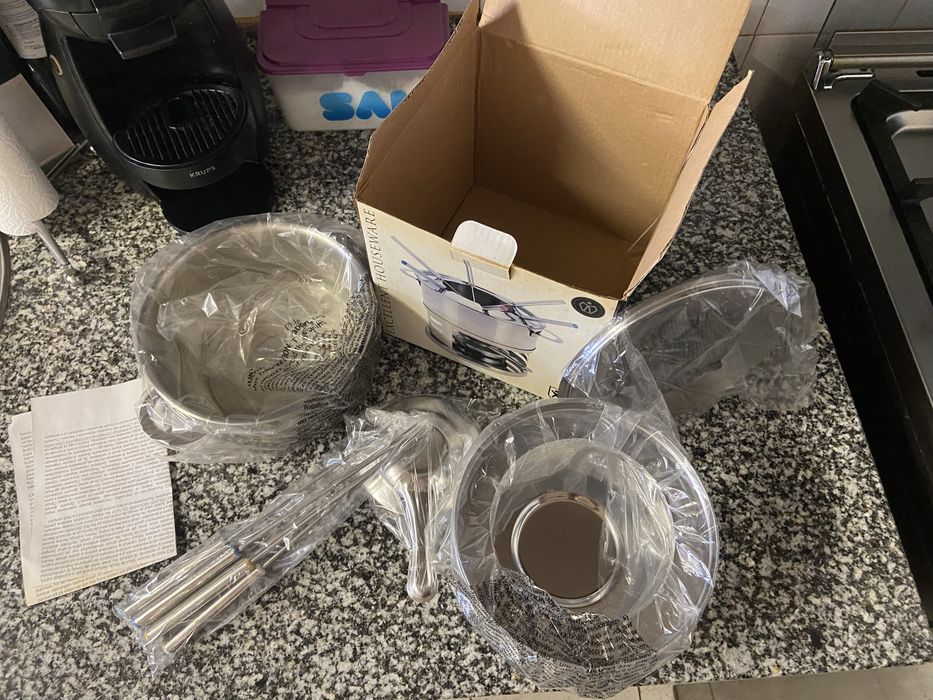 Fondue Inox com chama de álcool