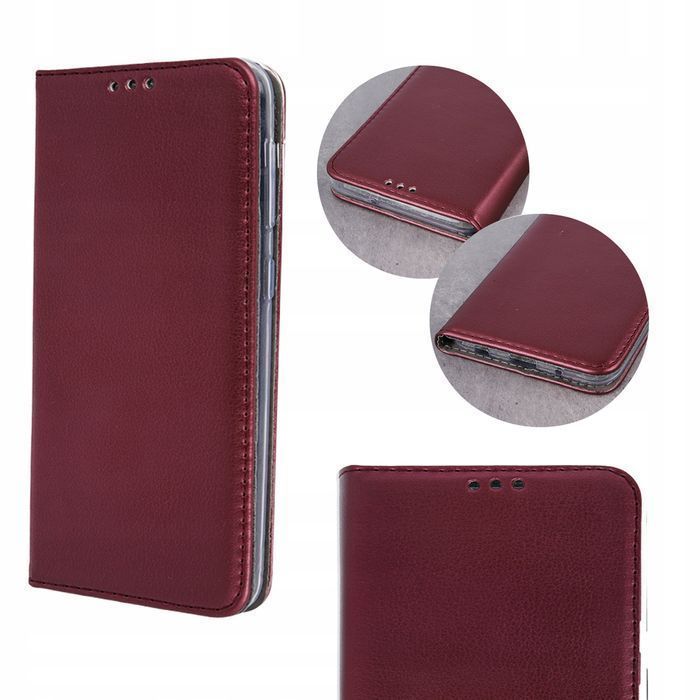Etui Z Klapką Magnetic Samsung Galaxy A12 / M12 Burgundowe / Bordowe
