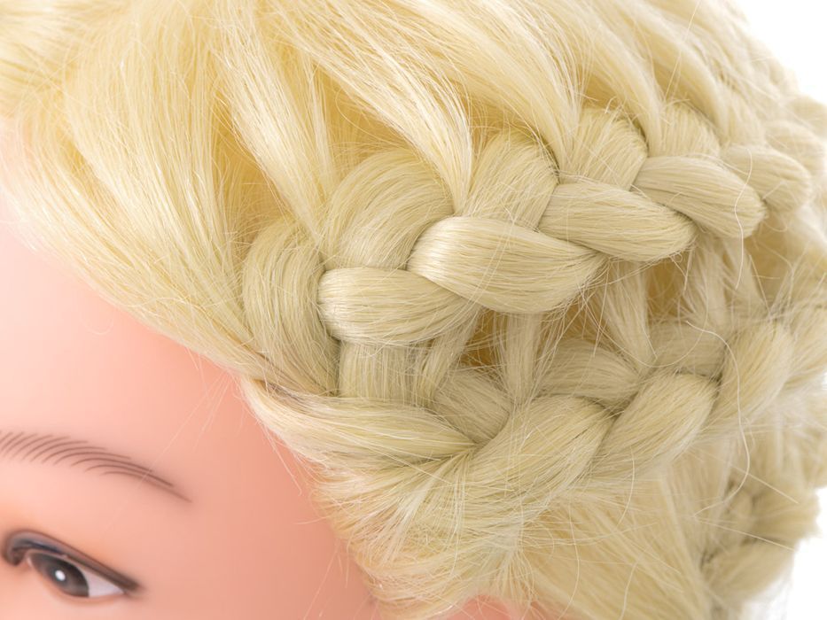 Główka głowa treningowa fryzjerska 80% naturalne włosy blond