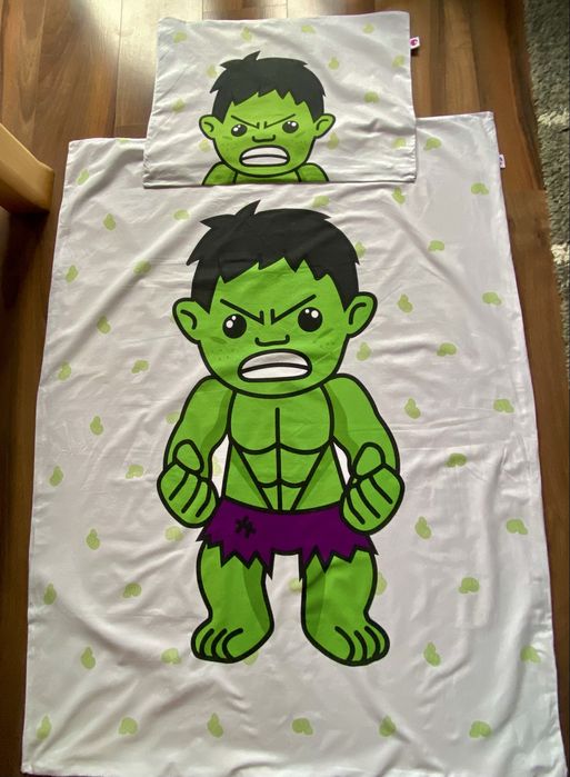 Pościel dziecięca Hulk chłopiec 120x90 cm – bawełna, szyta w Polsce