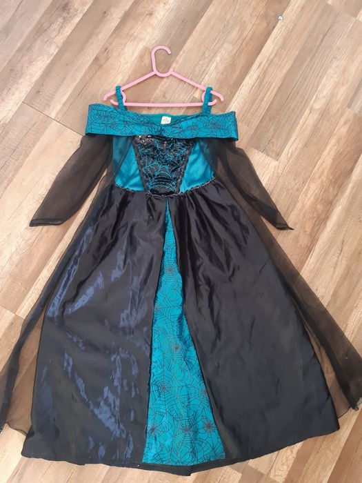 Przebranie czarownica 122 128 sukienka czarna wróżka halloween 7 8