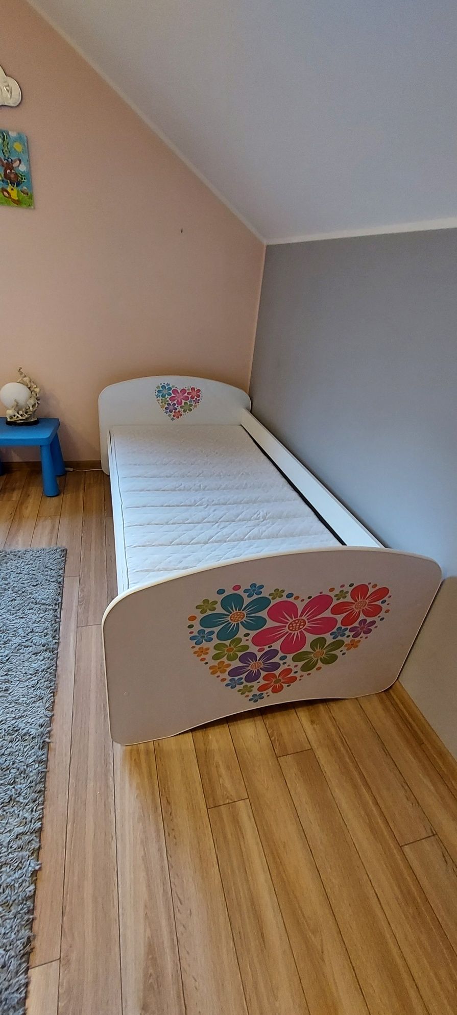 Łóżko dziecięce z szufladą materac 90x190 z barierką