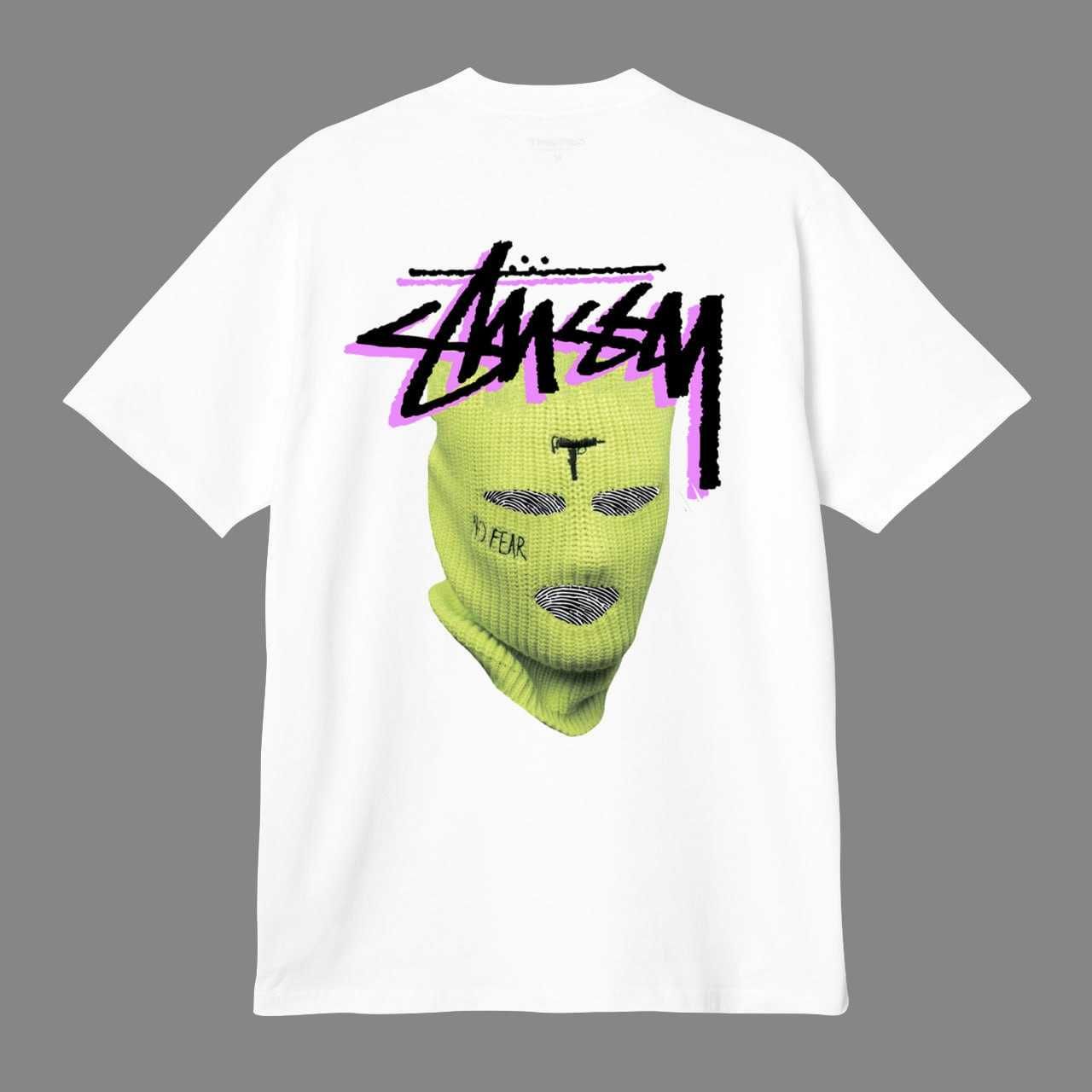 Футболка stussy stusy стусси стуси стусі стуссі белая бандана розовая