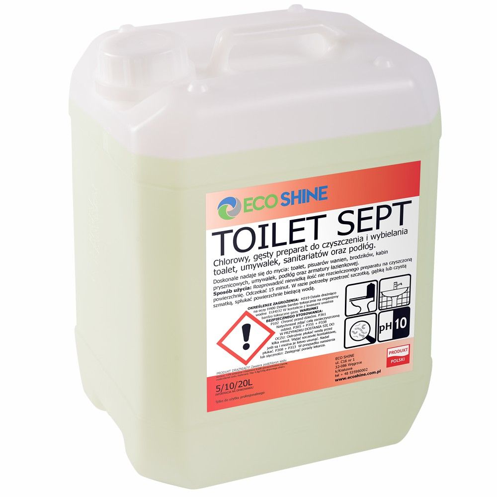 ECO SHINE Toilet Sept gęsty żel do czyszczenia toalet z chlorem 5L