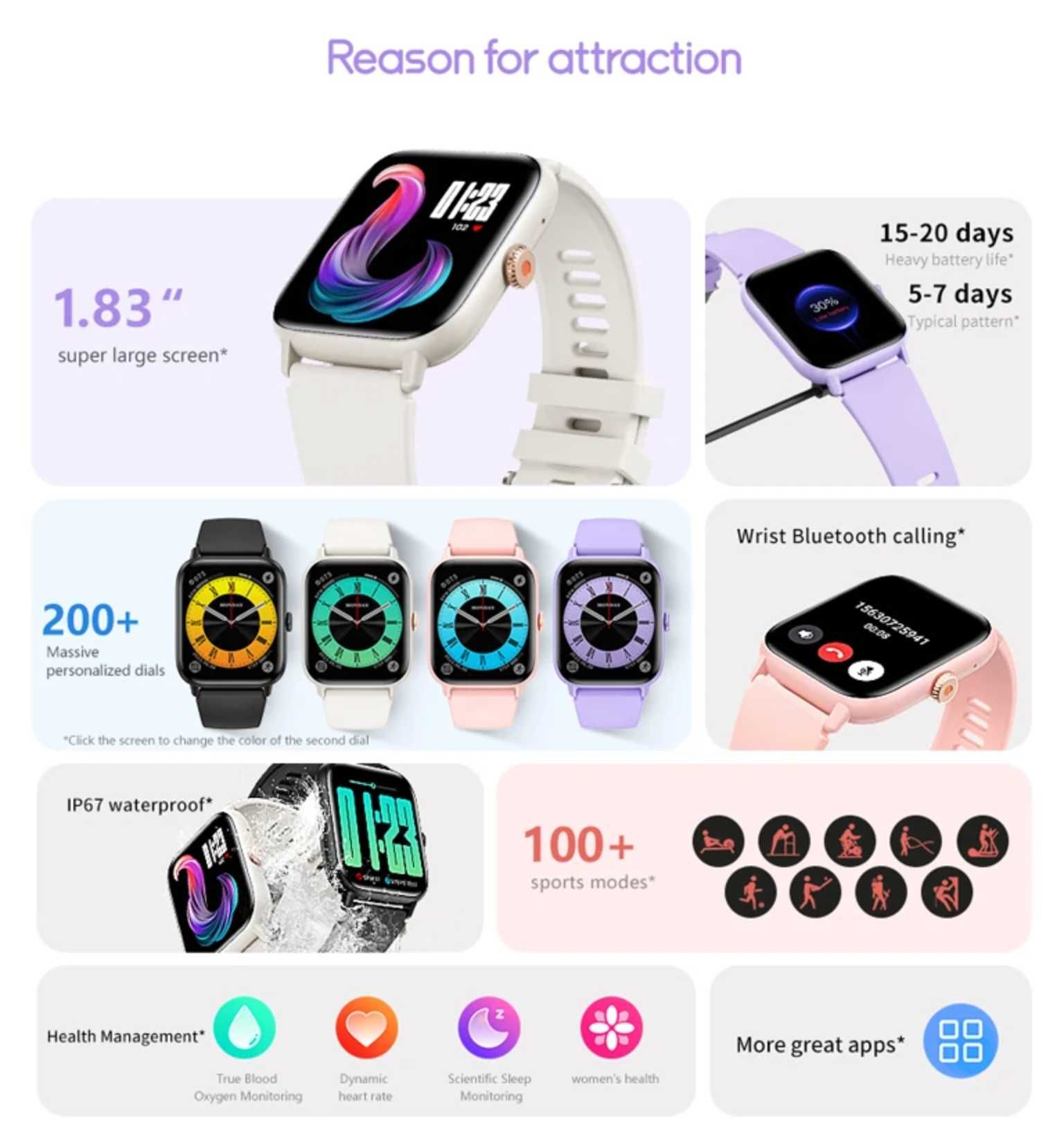 Philippe Palmer Smart Watch LP49 czarny