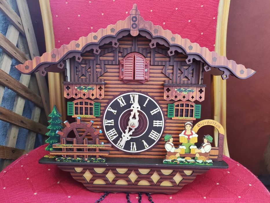 Klasyczny Zegar z kukukułka skandynawski styl retro drewniany zegarek