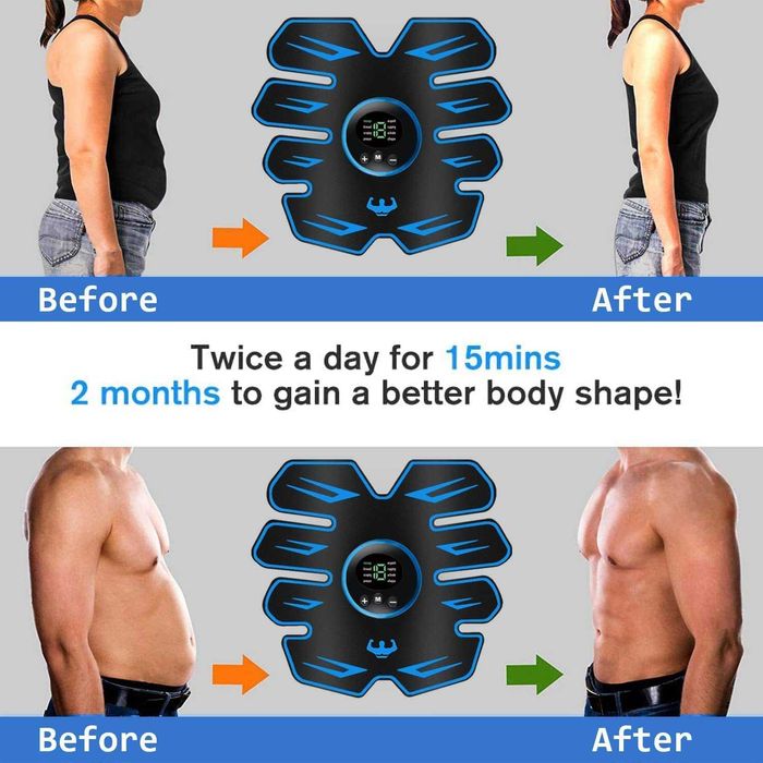 Eletroestimulador muscular, 6 modos, 9 níveis diferentes, novo