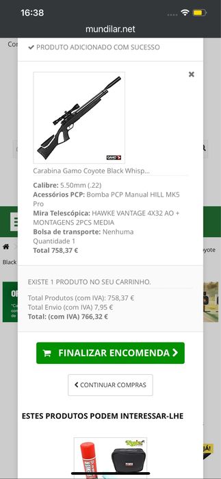 Gamo coyote black whisper pcp 5.5mm