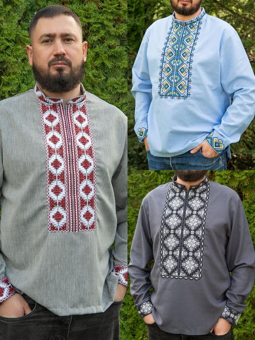 44-64 р Вишиванка чоловіча льон M L XL XXL 3XL 5XL 48 52 56 58 60 62