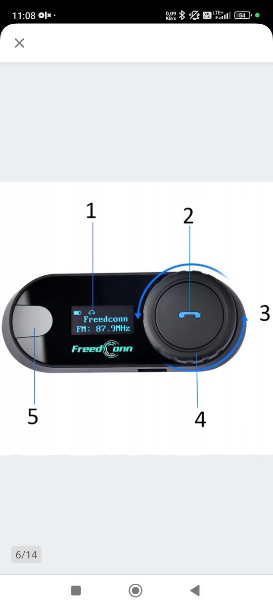 Interkom Bluetooth FreedConn T-Com VB po Polsku  radio zestaw 2 sztuk