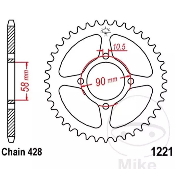 Roda dentada traseira CBR 125 r 14 até 19