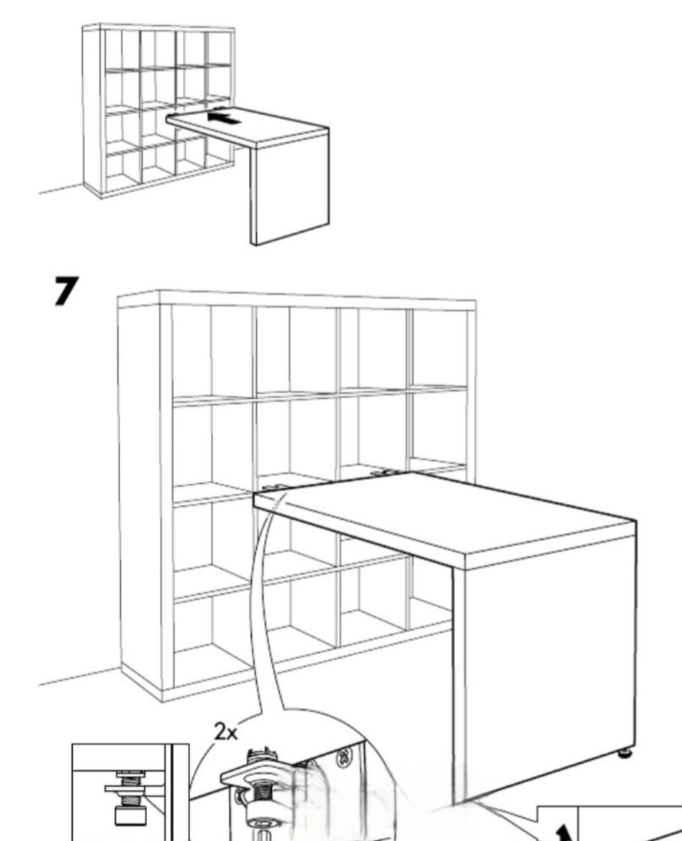 Secretária IKEA para apoiar em estante