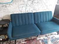 JYSK HARNDRUP - niebieska /granatowa rozkladana sofa /kanapa .Wyprana