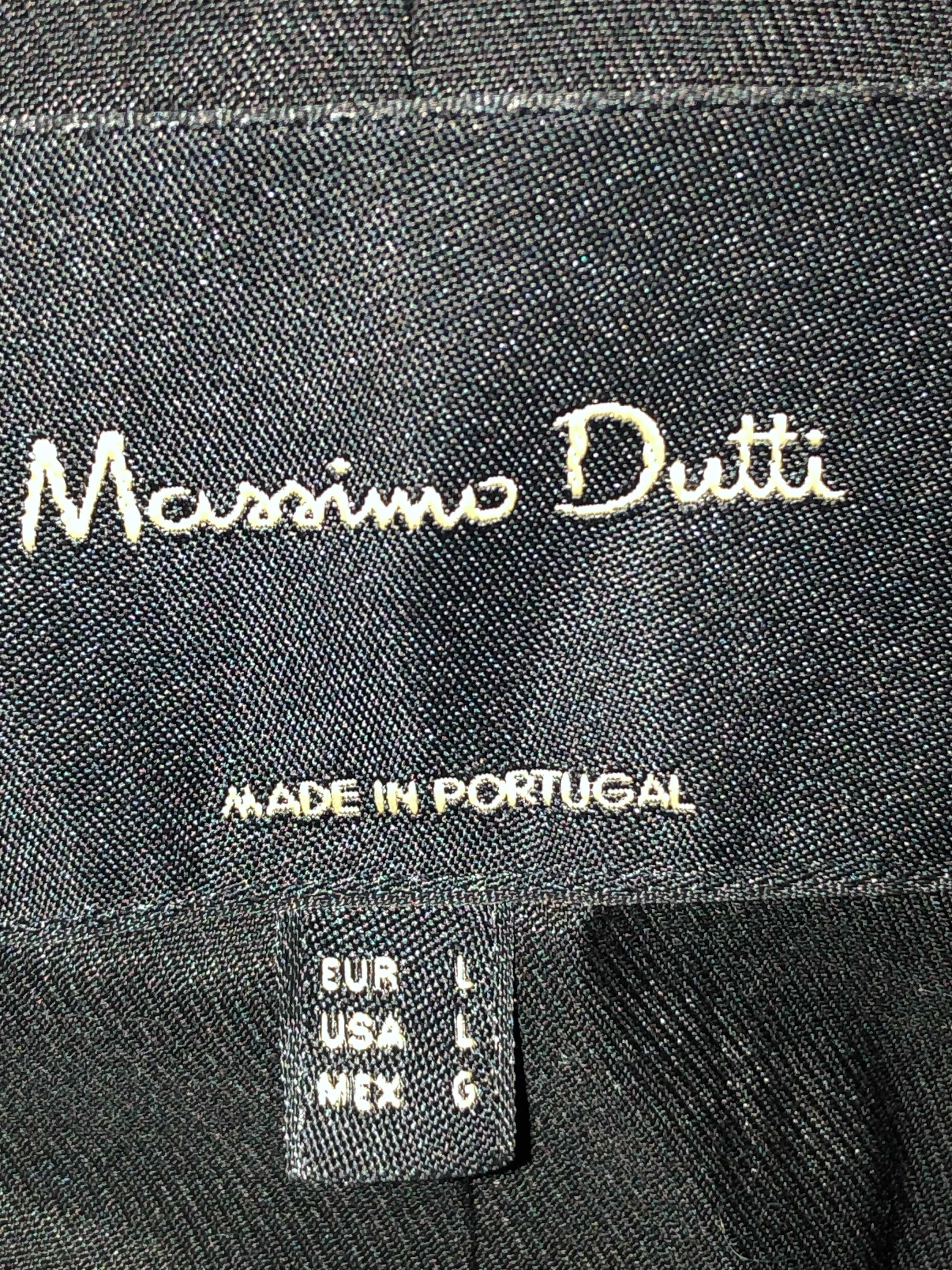 Czarny wełniany płaszcz damski oversize Massimo Dutti rozmiar L