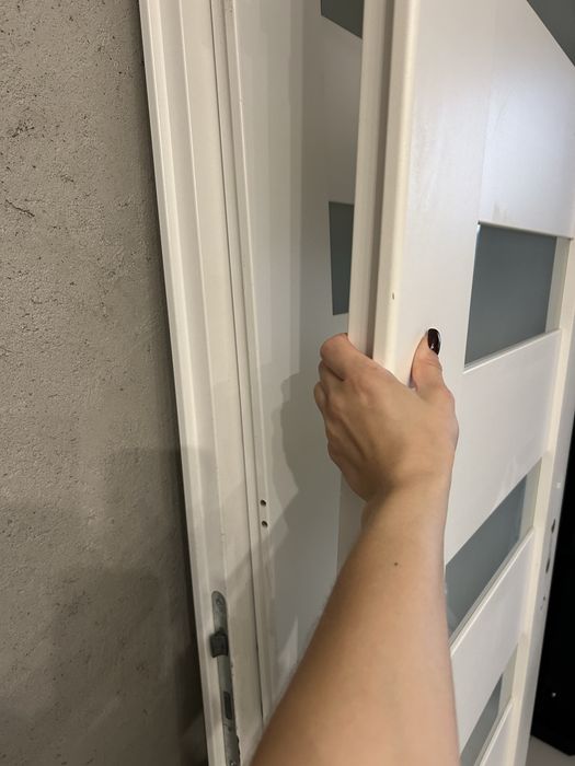 Drzwi białe szybki zestaw 3 pary