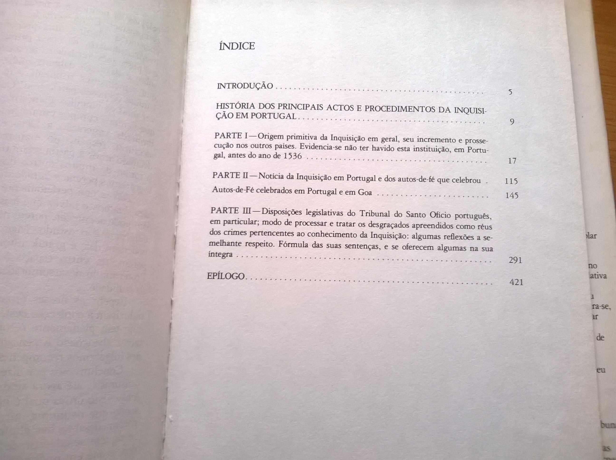 História da Inquisição em Portugal - José Lourenço D. Mendonça e Antó.