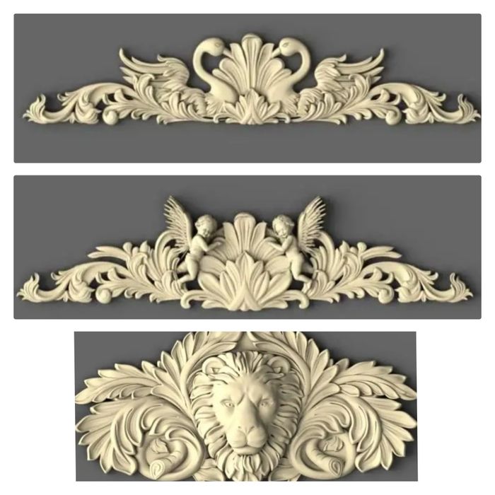 Накладки декоративні дерев'яні різні різьблені , декор для мебелі чпу