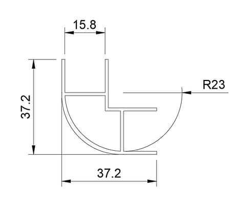 Profil narożny zewnętrzny meblowy ALU 15mm 8 mm i 15x15mm kamper