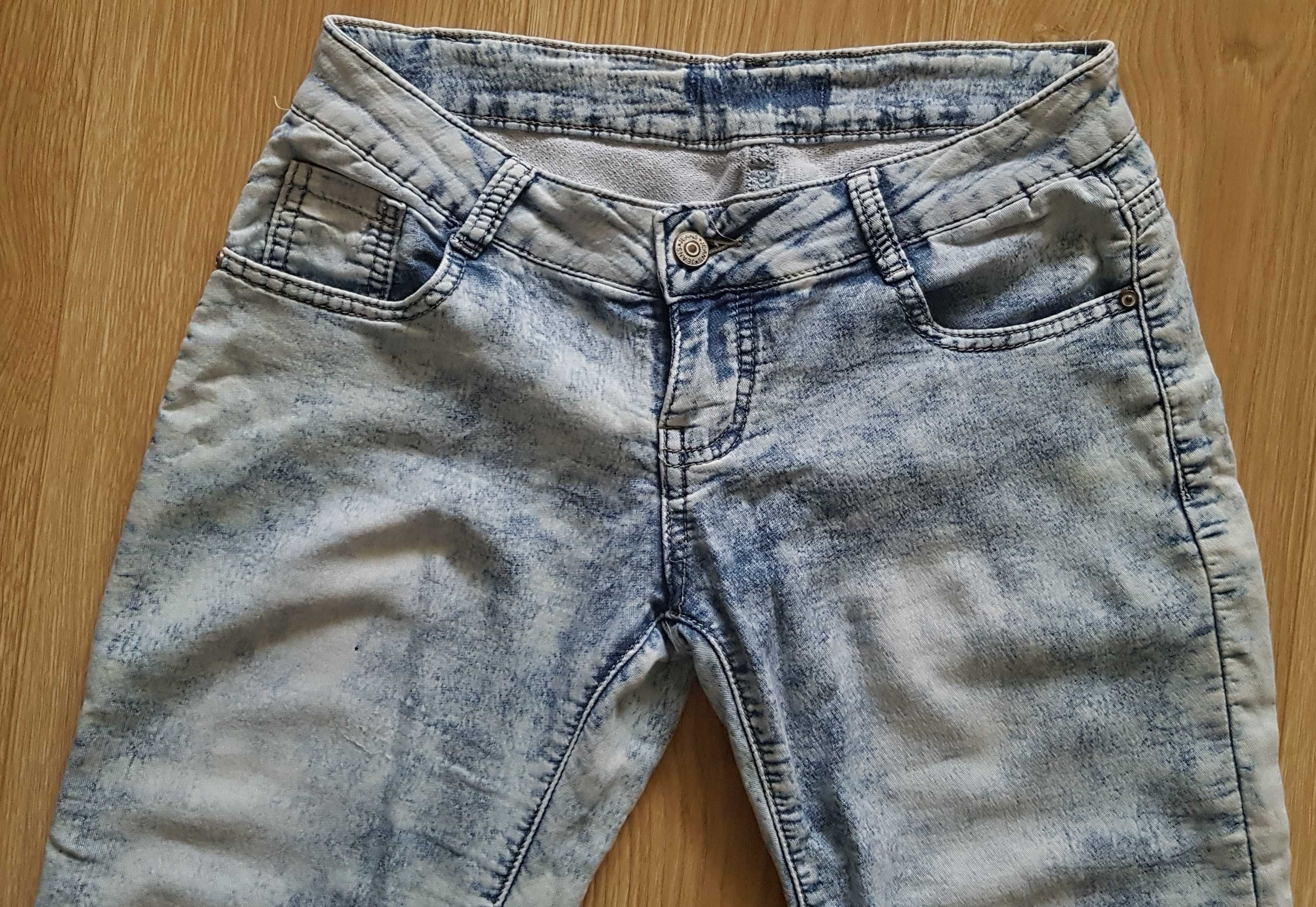 Bawełniane spodnie przypominające jeans niski stan rozmiar 38 / M