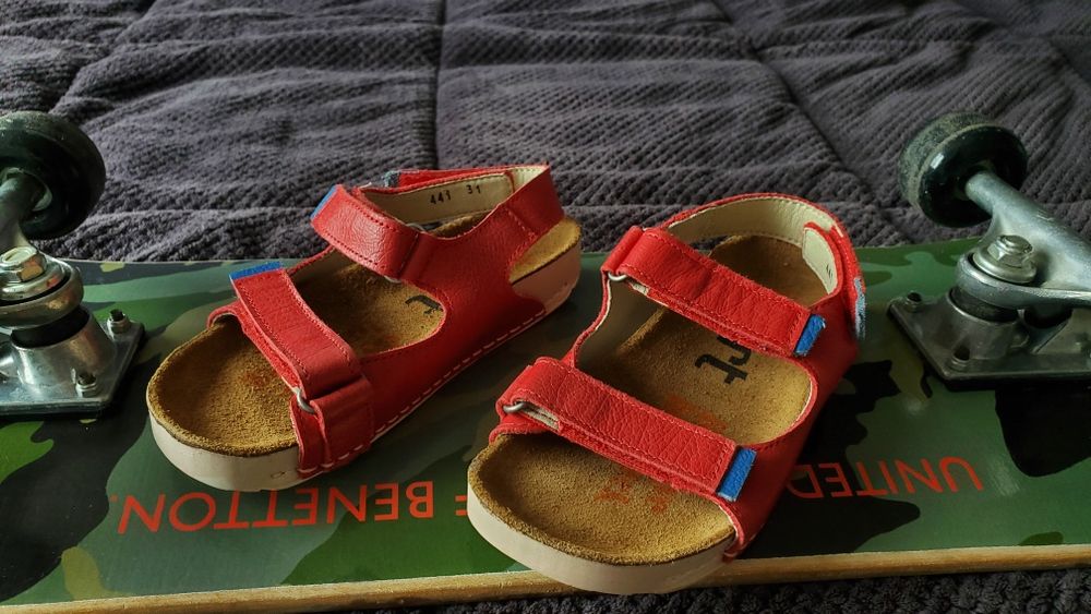 Шкіряні,ортопедичні, дитячі сандалі фірми Art. На ножку 19см.(Липучка)