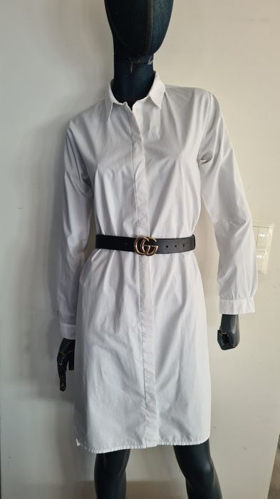 Sukienka koszulowa marynarkowa. Biała. Rozmiar S 36