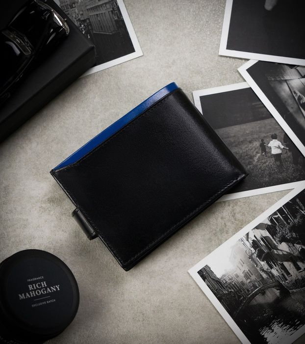 skórzany portfel męski z kieszenią na dowód rejestracyjny - rovicky