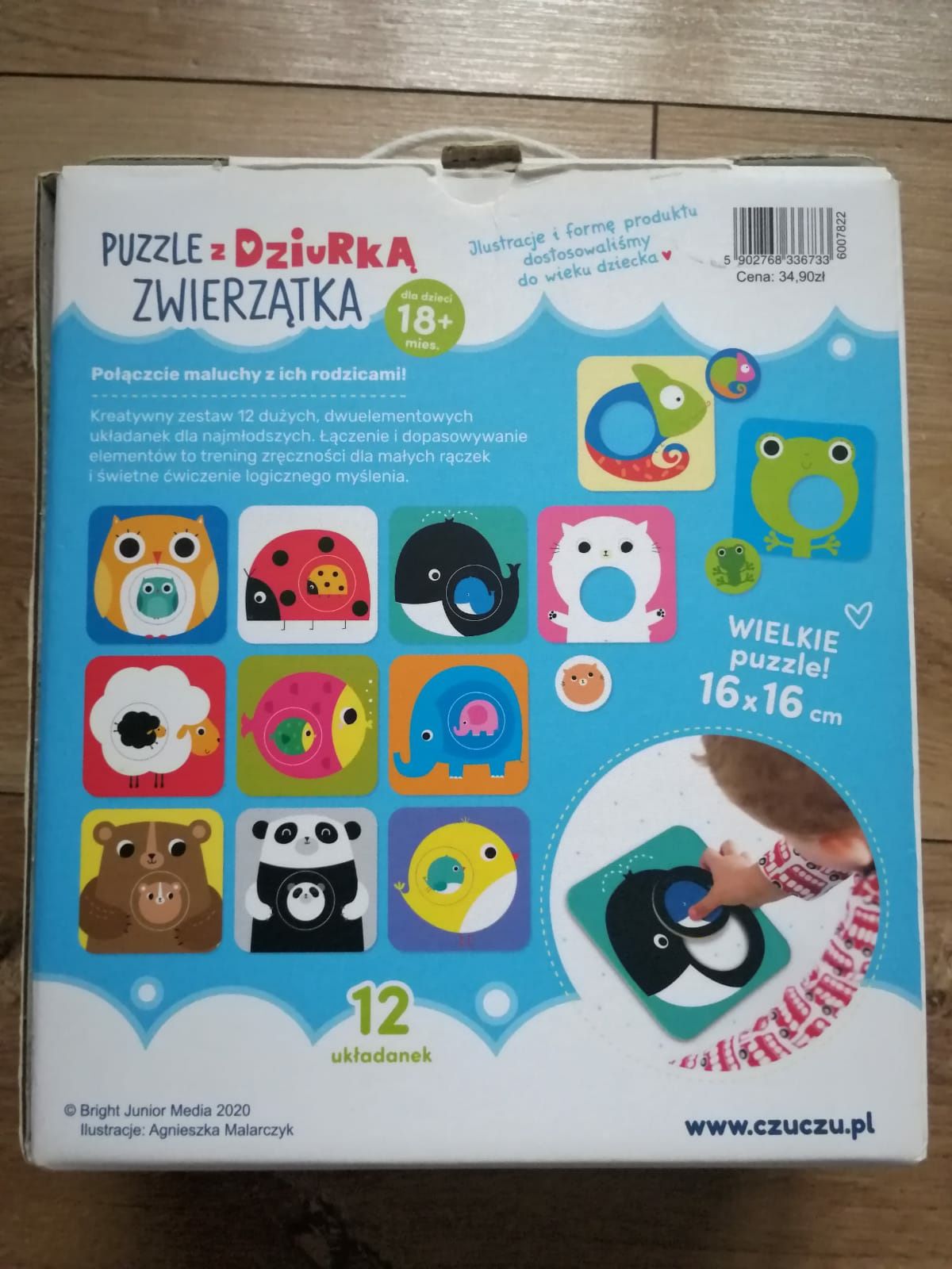 CzuCzu, Puzzle z dziurką. Zwierzątka, 18m+