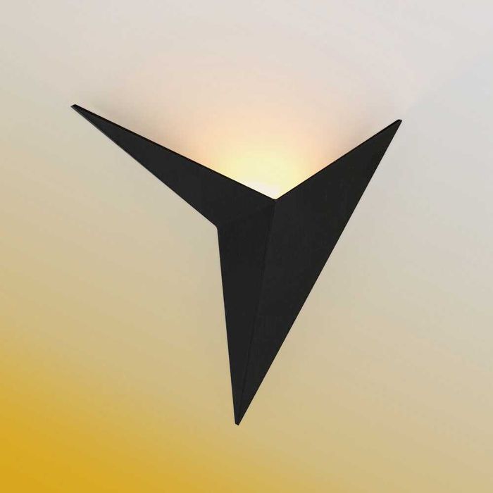 Kinkiet ścienny, czarny-jaskółka. Ptak. LED