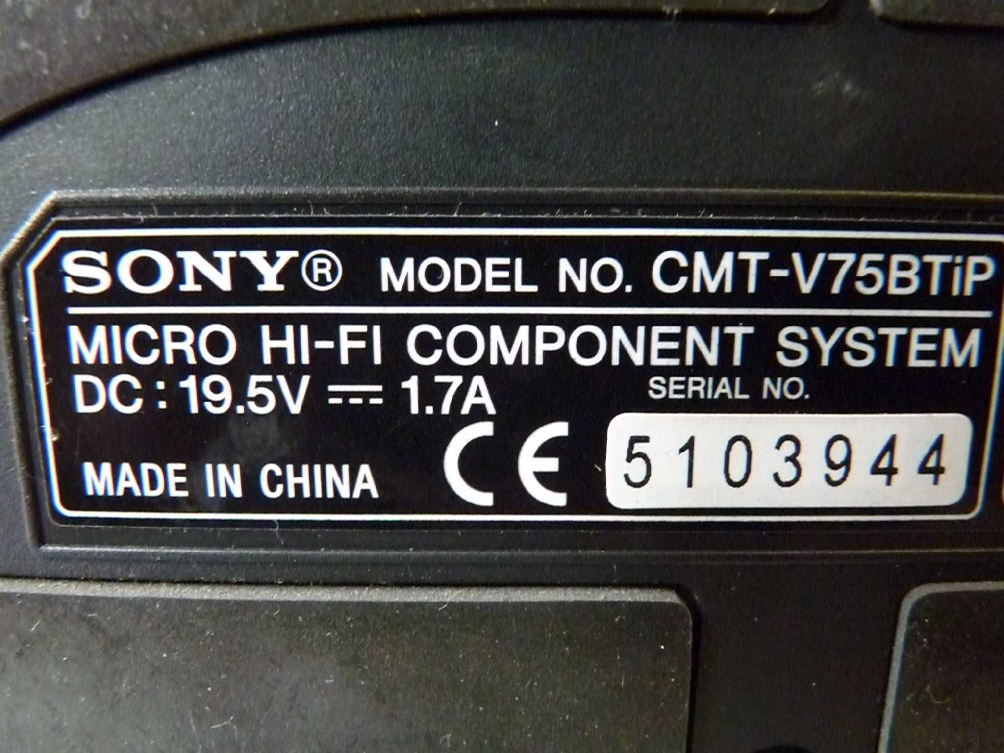 Micro HI-FI Component System SONY CMV75BTiP,tanio.