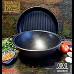 Казан 8л чавунний Ø34см,вага 11кг, узбецький WOK, кришка-сковор гриль