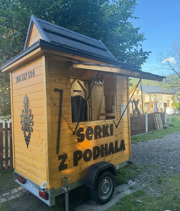 Przyczepa gastronomiczna handlowa w stylu góralskim. Okazja!